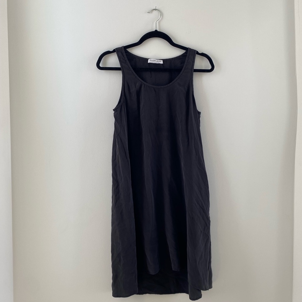 Everlane Silk Tank Dress Dark Grey small